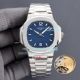 High Quality Replica Patek Philippe Nautilus Watch White Face Stainless Steel Band Silver Bezel 40mm (1)_th.jpg